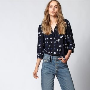 Zadig & Voltaire Touch Dots Silk Blouse Size XS